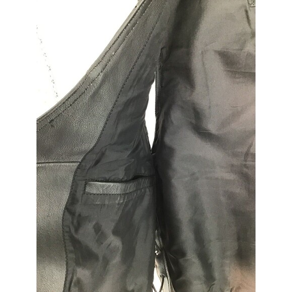 Pro Force Leather Vest Biker motorcycle Men's XL/2X Metalcore heavy metal Black - Picture 10 of 16